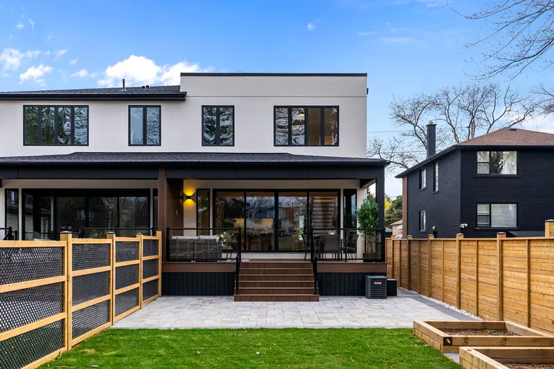 Rear elevation with covered deck